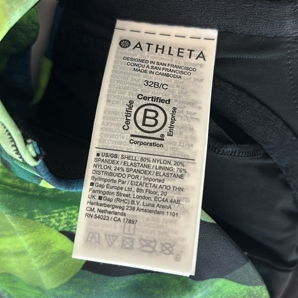 Athleta Maldives Bra Cup Bikini Top in Liana Floral Green 32B / C New with tags! - Picture 10 of 15